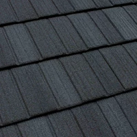 Charcoal metal tile roofing