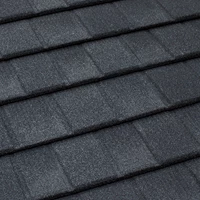 Charcoal metal tile roofing