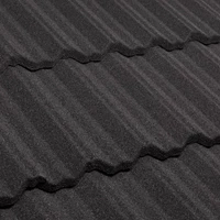 Charcoal metal tile roofing