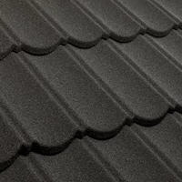 Charcoal metal tile roofing