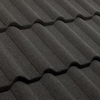 Charcoal metal tile roofing